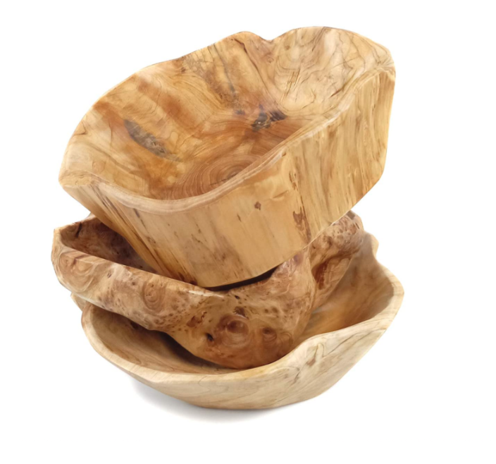 HAND CARVED WOODEN ROOT BOWL